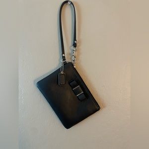 Coach wristlet, black, small purse, Bow